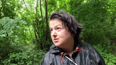 Close-Up of a Girl Exploring the Woods Stock Footage 278124997