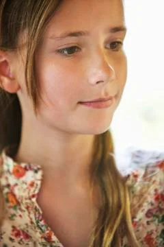 Close-up of a girl thinking Stock Photos