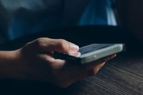 Close up of a girl using mobile smart phone Stock Photos