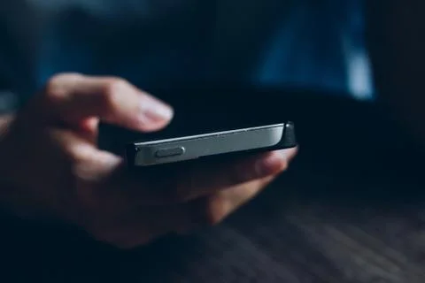 Close up of a girl using mobile smart phone Stock Photos