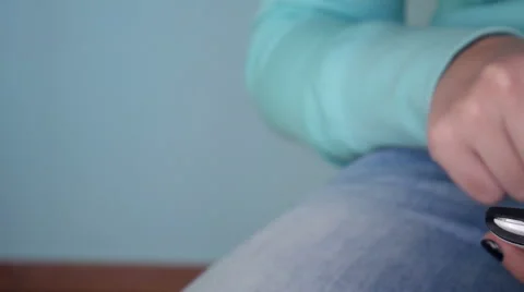 Close up of girls hands using smartphone 스톡 동영상 58319078