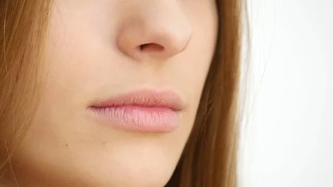 Close-up of girl's lips Stock Footage 81151701