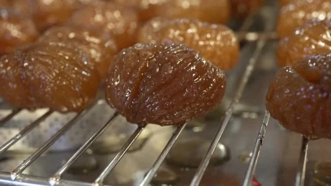 Close Up Glased chestnut Stock Footage 238502443