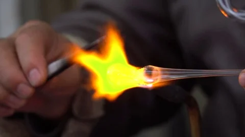 Close up of Glass Blowing. Stock Footage 70927072