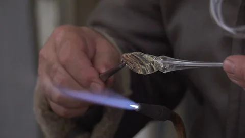 Close up of Glass Blowing Stock Footage 70927088