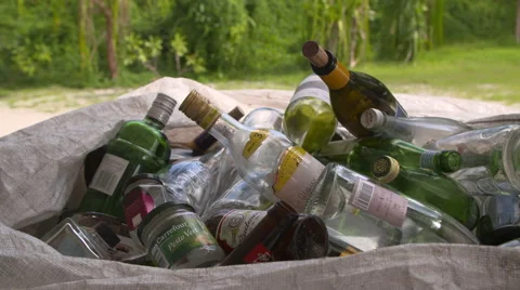 Close up of glass bottles Stock-Footage 68701827