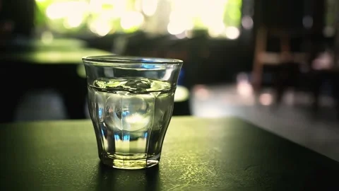 Close-up glass with cold water Stock Footage 289695699