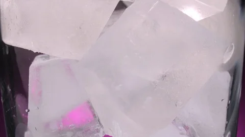 Close up of a glass with ice cubes Stock Footage 99372040