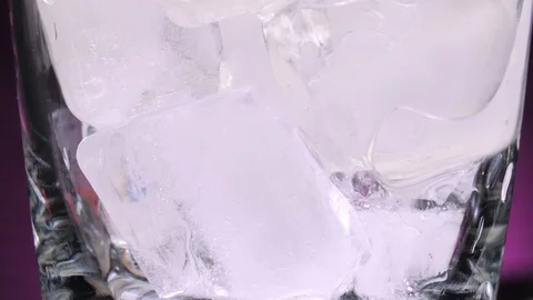 Close up of a glass with ice cubes Stock Footage 99372208