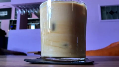 Close up of a glass of iced coffee. Stock-Footage 164183367