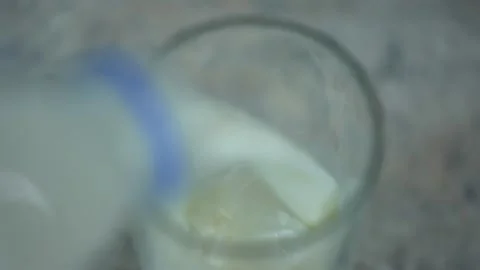 Close-up. A glass of milk. Stock Footage 245761146