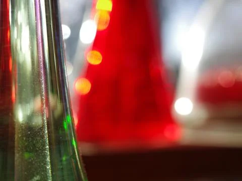 Close-up of glass objects with blurred background. 库存照片