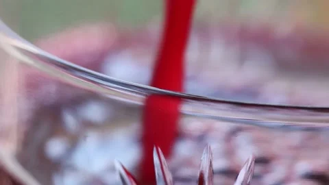Close-up a glass of red wine Video stock 172363219