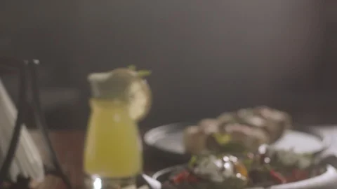 Close-up glass with summer refreshing watermelon fresh lay on the table Stock Footage 115501851