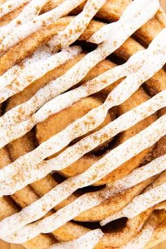 Close up of glazed cinnamon roll Stock Photos
