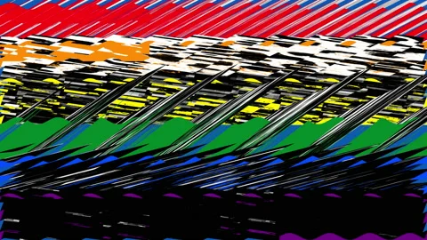 Close-up of a glitch effect from different colors. Vídeo Stock 135553236