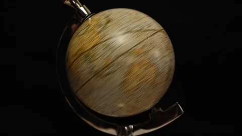 Close up globe with backlight rotating on black background. Glowing globe Stock Footage 128603887