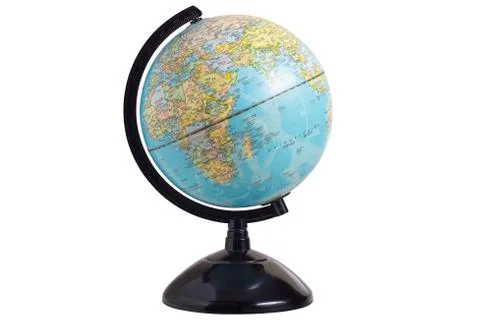 Close up of globe model isolated on the white background Stock Photos