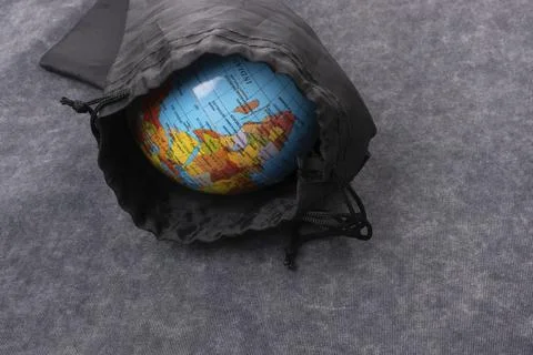 Close-up of a globe model on a white background Stock Photos