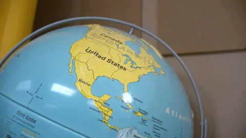 Close Up of a Globe, North America Stock Footage 233280008