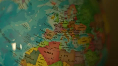 Close-up globe rotates slowly Stock Footage 342354048