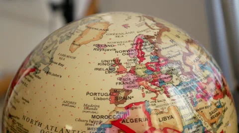 Close up globe spinning at home with 4k resolution Stock Footage 68858722