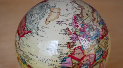 Close up globe spinning at home with 4k resolution Stock Footage 68997536