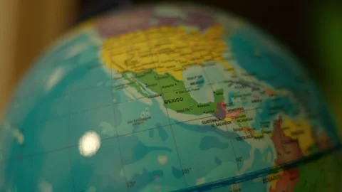 Close-up globe spinning slowly Stock Footage 342354275