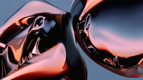 Close-up of glossy black liquid flowing over futuristic surface Video stock 340026122