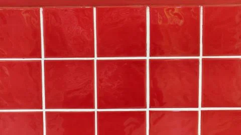 A close up of glossy red ceramic tiles Stock Photos