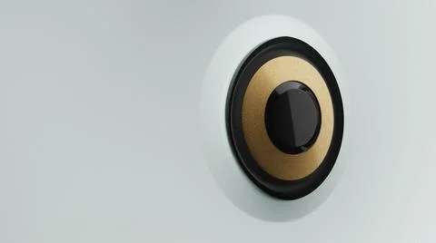 Close up of glossy white speaker 스톡 일러스트