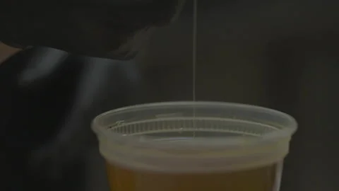 Close-up of gloved hands dipping honey dipper in honey Vídeos de archivo 336374774