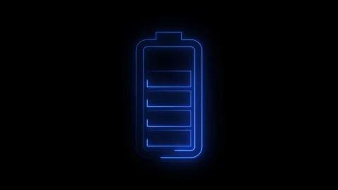 Close-up of a glowing blue smartphone battery charging Stock Footage 345833752