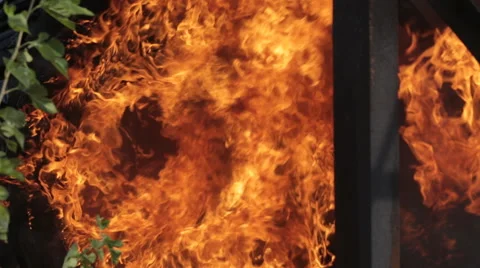 Close-up of glowing in fire tires Stock Footage 46273123