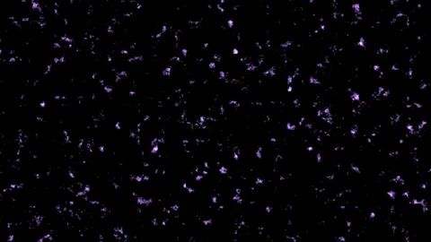 Close-up of glowing purple particles floating in dark space Stock Footage 342022922