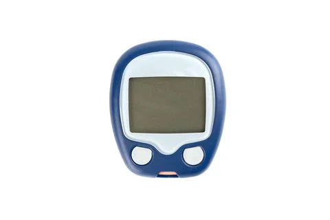 Close up of glucometer isolated on white background. Foto stock