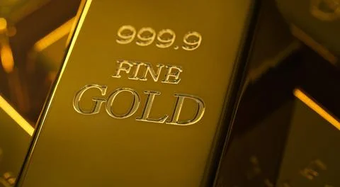 Close up of a gold bar Stock Photos