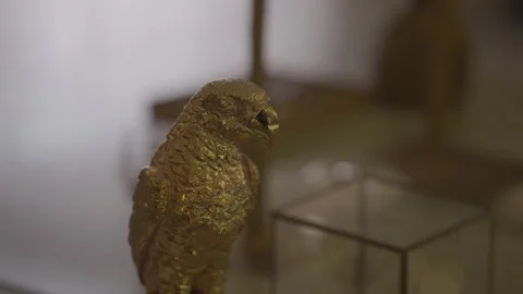 Close up of golden eagle decorative statue Stock Footage 332976174
