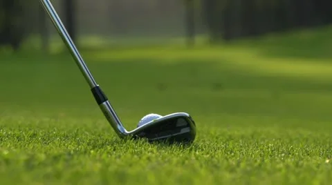 Close-up golf ball divot Stock Footage 18010678