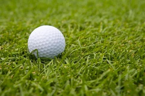 Close-up of golf ball in grass Stock Photos