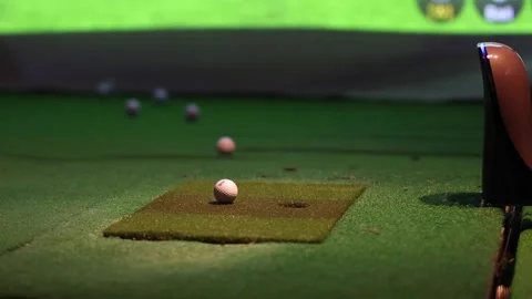 Close-Up of Golf Ball on Indoor Mat Stock Footage 306339836