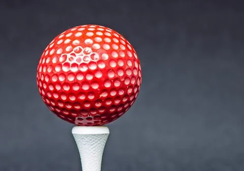 Close Up Of Golf Ball On tee Stock Photos