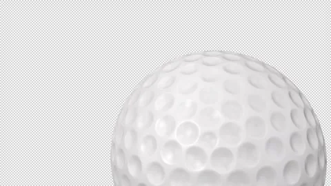 Close up of Golf Ball with transparent (alpha) background Stock Footage 252005949