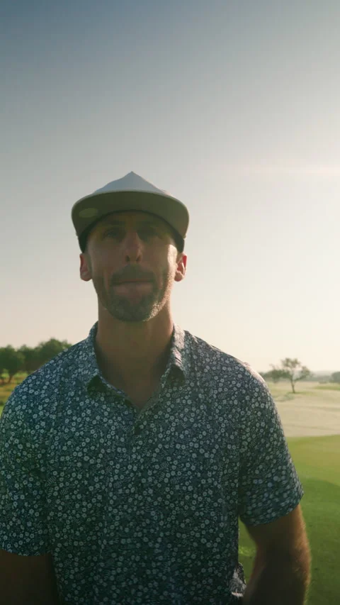 Close-Up Golfer Composure Before Critical Approach Stock Footage 321515045