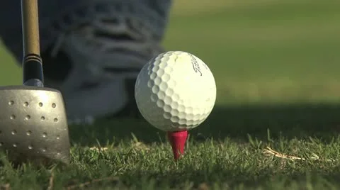 Close Up Of Golfer Hitting A Golf Ball 스톡 동영상 19149309