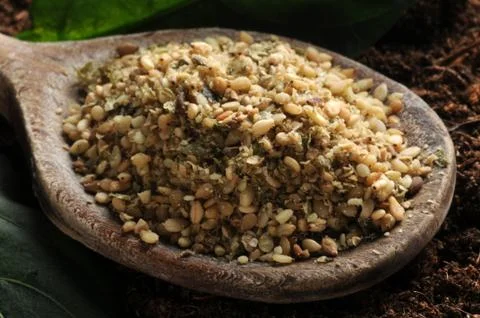 Close up of gomashio on the spoon Stock Photos