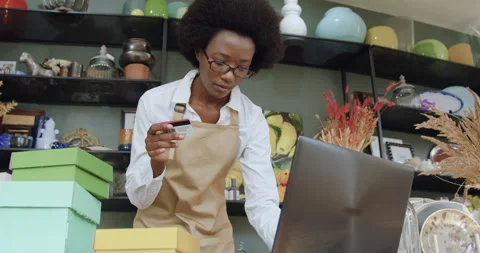 Close up of good-looking confident modern young black-skinned woman which Stock Footage 143962977