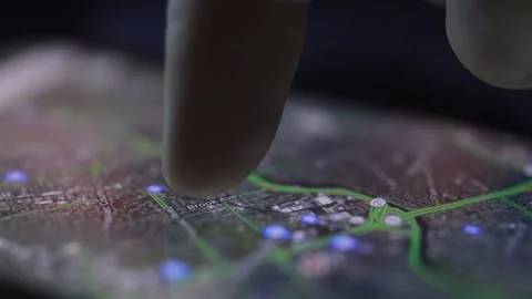 Close-up google gps app on the smartphone. phone gps telecommunication. Video stock 220714525