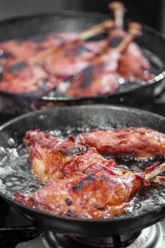 Close up of goose drumstick Stock Photos