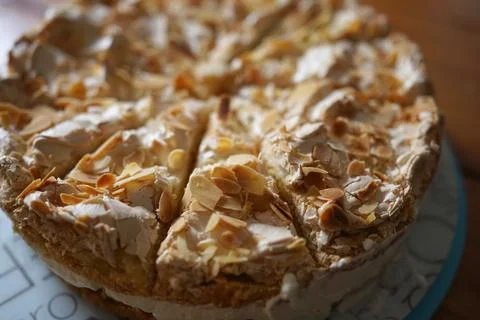 Close up of gooseberry meringue pie Stock Photos